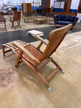 Load image into Gallery viewer, Solid Teak Adjustable Reclining Patio Lounge Chair with Pull-Out Footrest
