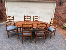 Load image into Gallery viewer, Ethan Allen Country French Dining Set – Table with 6 Chairs &amp; Extensions
