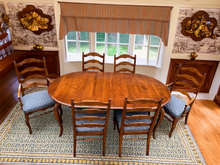 Load image into Gallery viewer, Ethan Allen Country French Dining Set – Table with 6 Chairs &amp; Extensions
