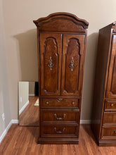Load image into Gallery viewer, Pair of Thomasville Burled Cabinets with Pull-Out Tables
