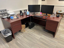 Load image into Gallery viewer, Executive L-Shaped Desk with File Drawers – 78x66
