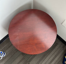 Load image into Gallery viewer, Round Cylinder Side Table – Mahogany Finish, 22”
