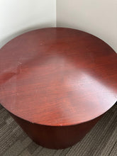 Load image into Gallery viewer, Round Cylinder Side Table – Mahogany Finish, 22”
