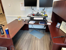 Load image into Gallery viewer, Professional U-Shaped Executive Desk with Cabinet – Mahogany Finish, 96x66
