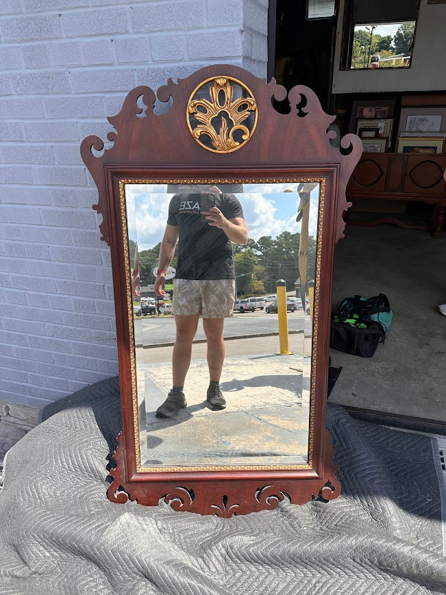 Henkel Harris Genuine Mahogany Chippendale Mirror (Style H-35, c. 20th Century)