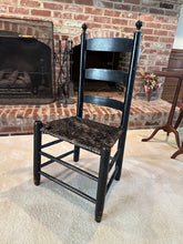 Load image into Gallery viewer, Black Farmhouse Style Ladder Back Chair
