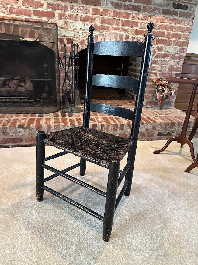 Black Farmhouse Style Ladder Back Chair
