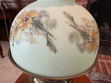 Load image into Gallery viewer, Antique Parlor Lamp – Hand-Painted Shade (Converted Oil Lamp)
