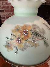 Load image into Gallery viewer, Antique Parlor Lamp – Hand-Painted Shade (Converted Oil Lamp)
