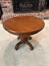 Load image into Gallery viewer, Antique Round Side Table / Short Plant Stand
