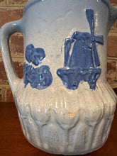 Load image into Gallery viewer, Antique Salt-Glazed Stoneware Pitcher – Windmill Relief Design - #2
