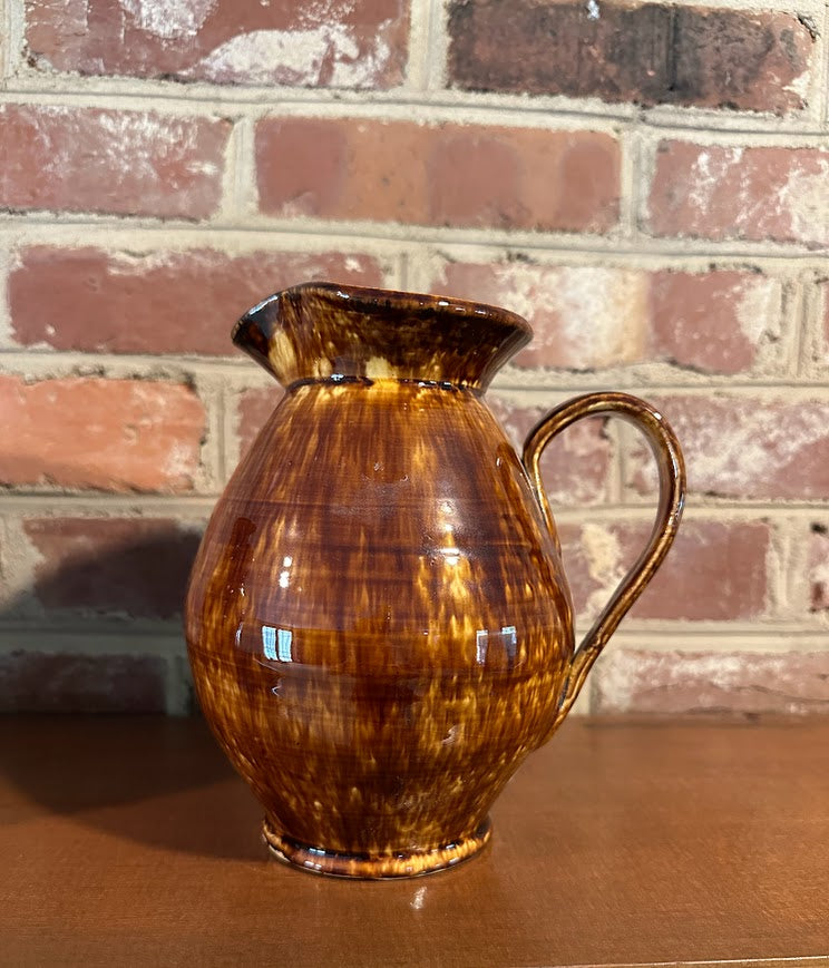 Handcrafted Studio Pottery Pitcher – Brown Drip Glaze