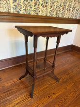 Load image into Gallery viewer, Antique Eastlake Side Table with Lower Shelf – Solid Walnut Accent Table
