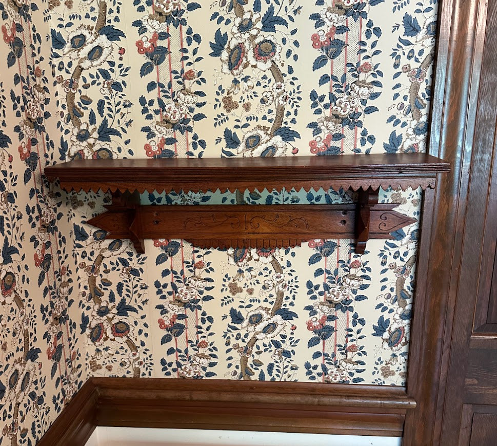 Antique Eastlake Wall Shelf – Hand-Carved Victorian Display Shelf