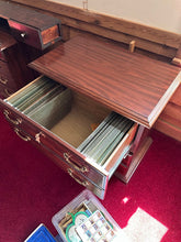 Load image into Gallery viewer, 2-Drawer File Cabinet with Laminate Top and Brass Pulls
