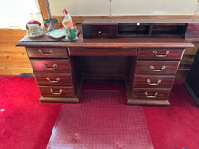 Load image into Gallery viewer, Traditional Laminate Executive Desk with Brass Hardware
