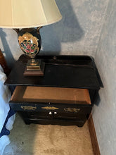 Load image into Gallery viewer, Antique Black Wash Cabinet with Backsplash
