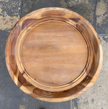 Load image into Gallery viewer, Pier 1 Imports “Amelia” Round End Table – Two-Tone Wood &amp; Cream Pedestal Base
