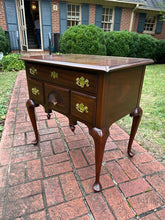 Load image into Gallery viewer, Henkel Harris Solid Mahogany Lowboy with Carved Fan Drawer
