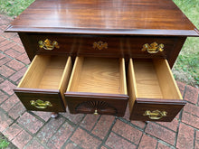 Load image into Gallery viewer, Henkel Harris Solid Mahogany Lowboy with Carved Fan Drawer
