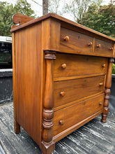 Load image into Gallery viewer, Empire Style Solid Wood Chest of Drawers with Turned Columns
