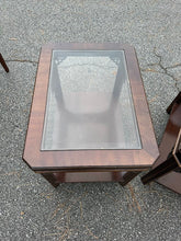 Load image into Gallery viewer, Pair of Lane Chinese Chippendale Glass-Top Side Tables
