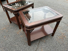 Load image into Gallery viewer, Pair of Lane Chinese Chippendale Glass-Top Side Tables
