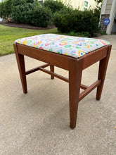 Load image into Gallery viewer, Mid-Century Style Vanity Bench with Colorful Upholstery
