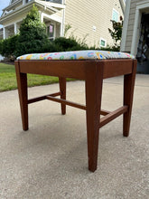 Load image into Gallery viewer, Mid-Century Style Vanity Bench with Colorful Upholstery
