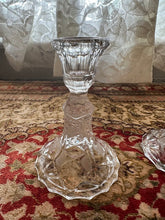 Load image into Gallery viewer, Wara Lead Crystal Candlestick Holders – Pair of 5&quot; Hand-Cut Etched Star Candle Holders, Made in Germany
