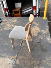 Load image into Gallery viewer, Natural Ash Wood Chair with Upholstered Seat – IKEA Lisabo Collection
