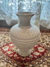 Load image into Gallery viewer, Lenox “Athenian” Ivory Porcelain Vase – 8.5&quot; Tall Embossed Classical Urn with 24K Gold Trim, Made in USA
