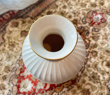 Load image into Gallery viewer, Lenox “Athenian” Ivory Porcelain Vase – 8.5&quot; Tall Embossed Classical Urn with 24K Gold Trim, Made in USA
