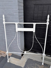 Load image into Gallery viewer, Antique White Iron Twin Bed Frame – Ornate Cast Iron Design with Optional Custom Mattress
