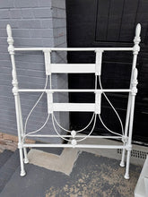 Load image into Gallery viewer, Antique White Iron Twin Bed Frame – Ornate Cast Iron Design with Optional Custom Mattress
