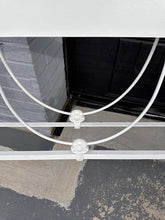 Load image into Gallery viewer, Antique White Iron Twin Bed Frame – Ornate Cast Iron Design with Optional Custom Mattress
