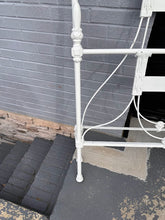 Load image into Gallery viewer, Antique White Iron Twin Bed Frame – Ornate Cast Iron Design with Optional Custom Mattress
