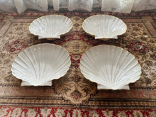 Load image into Gallery viewer, Lenox Shell Dishes – Set of 4 Ivory Porcelain Scallop Shell Bowls with 24K Gold Trim, Made in USA
