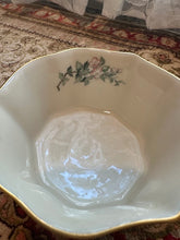Load image into Gallery viewer, Lenox Serenade Fluted Bowl – 5.25&quot; Ivory Porcelain with Bird &amp; Floral Design and 24K Gold Trim, Made in USA
