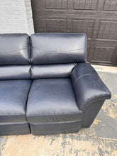 Load image into Gallery viewer, La-Z-Boy Navy Leather Power Reclining Sofa – Premium Comfort &amp; Classic Style
