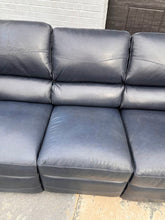 Load image into Gallery viewer, La-Z-Boy Navy Leather Power Reclining Sofa – Premium Comfort &amp; Classic Style
