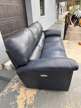 Load image into Gallery viewer, La-Z-Boy Navy Leather Power Reclining Sofa – Premium Comfort &amp; Classic Style
