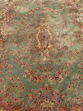 Load image into Gallery viewer, Karastan “Green Medallion Kirman” Wool Rug – 10&#39; x 14&#39;
