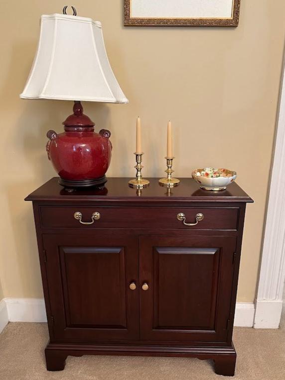 Thin Cherry Console Cabinet