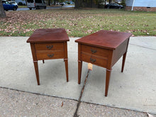 Load image into Gallery viewer, Pair of Genuine Mahogany Two-Drawer End Tables – Classic Traditional Design
