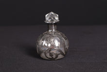Load image into Gallery viewer, Art Nouveau Sterling Silver Overlay Cologne/Perfume Bottle w/ Crystal Stopper
