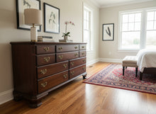 Load image into Gallery viewer, Ethan Allen Georgian Court Dresser with Dual Mirrors – 66” Wide
