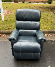 Load image into Gallery viewer, La-Z-Boy Navy Blue Leather Rocker Recliner – Plush Comfort &amp; Timeless Style
