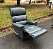 Load image into Gallery viewer, La-Z-Boy Navy Blue Leather Rocker Recliner – Plush Comfort &amp; Timeless Style
