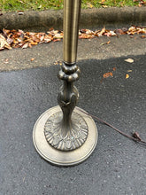 Load image into Gallery viewer, Traditional-Style Floor Lamp with Embroidered Shade &amp; Ornate Base
